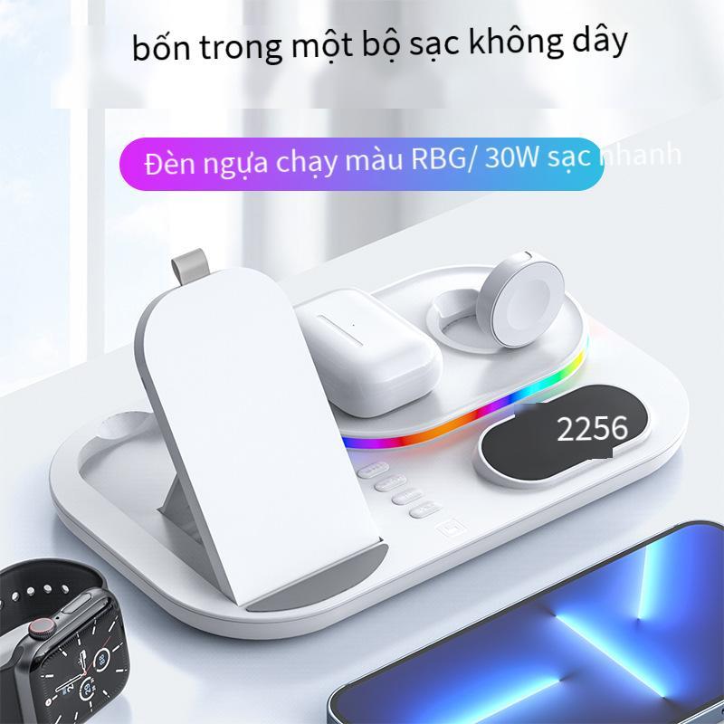 Bộ sạc nhanh không dây từ tính 3 trong 1 kiểu dáng mới nhất phù hợp với đồng hồ điện thoại di động Apple 12/13 Nguồn tai nghe Bluetooth