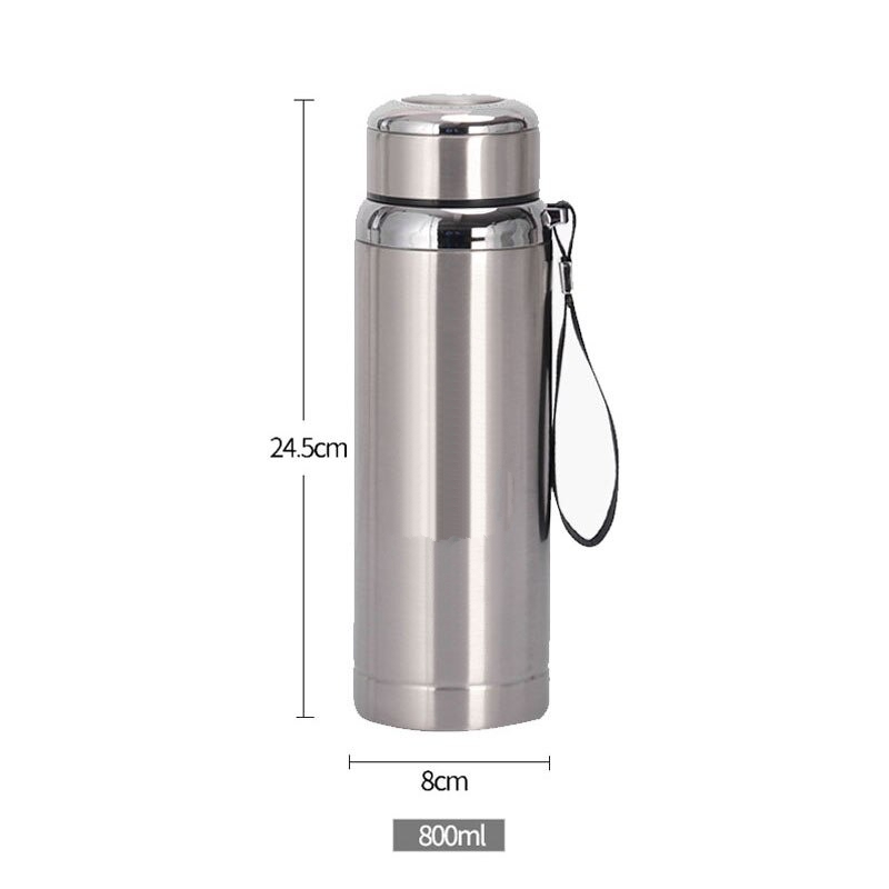 Bình giữ nhiệt inox 304 TGN.03 dung tích 600ml/800ml giữ nhiệt trong 12h liên tục - Bình inox giữ nhiệt cao cấp có dây đeo, lưới lọc trà - Bình giữ nhiệt nóng lạnh