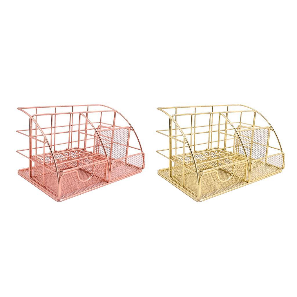 2Pcs Desk Organizer Supplies 4 Upright Sections Office School Pen Holder