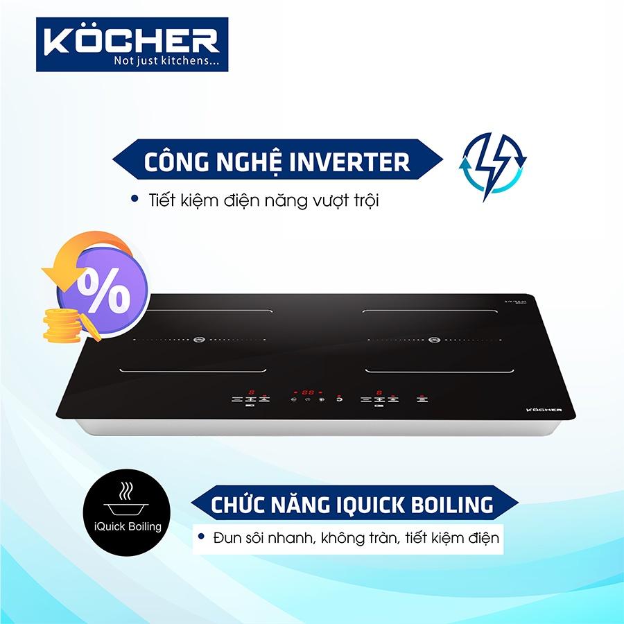 Bếp từ KOCHER DI-633SPMAX01đặt âm/dương mặt kính chịu lực - Hàng chính hãng