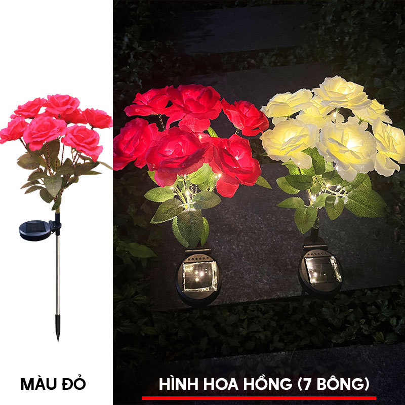Đèn trang trí năng lượng mặt trời hoa hồng, tích kiệm điện, bóng siêu sáng, chống thấm nước - DA3154