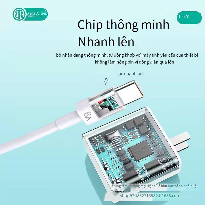 Đầu sạc 100W kiểu mới nhất hoàn toàn tương thích với sạc flash và phù hợp với điện thoại thông minh Android type-c Bộ sạc 100W