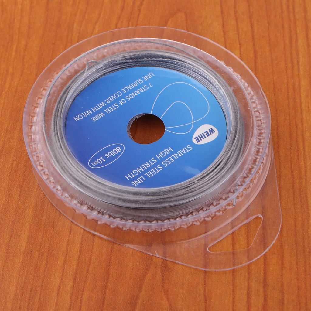 4-in-1 Fishing Wire Ultra Nylon Coated Stainless Steel Leader Wire Long 10m