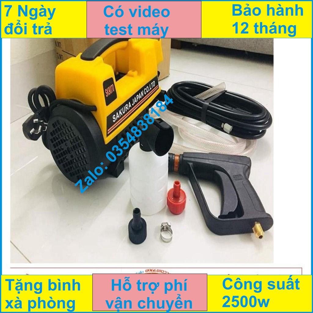 Máy rửa xe mini - Sakura 2500W - Dây 15m - Tặng bình bọt