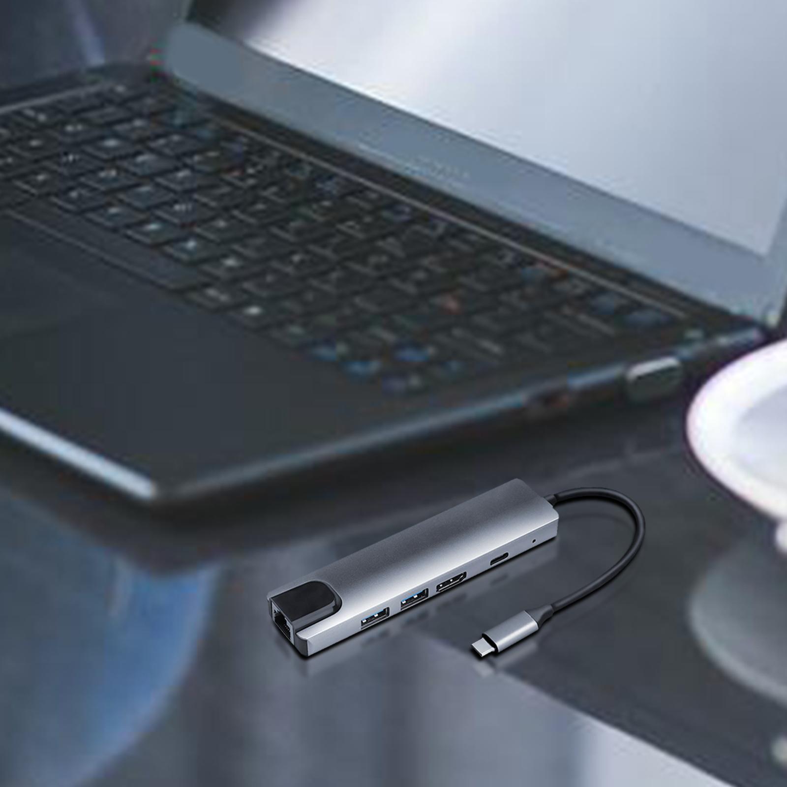 Type-C HUB to 2x USB 3.0 65W PD Charging Port Adapter