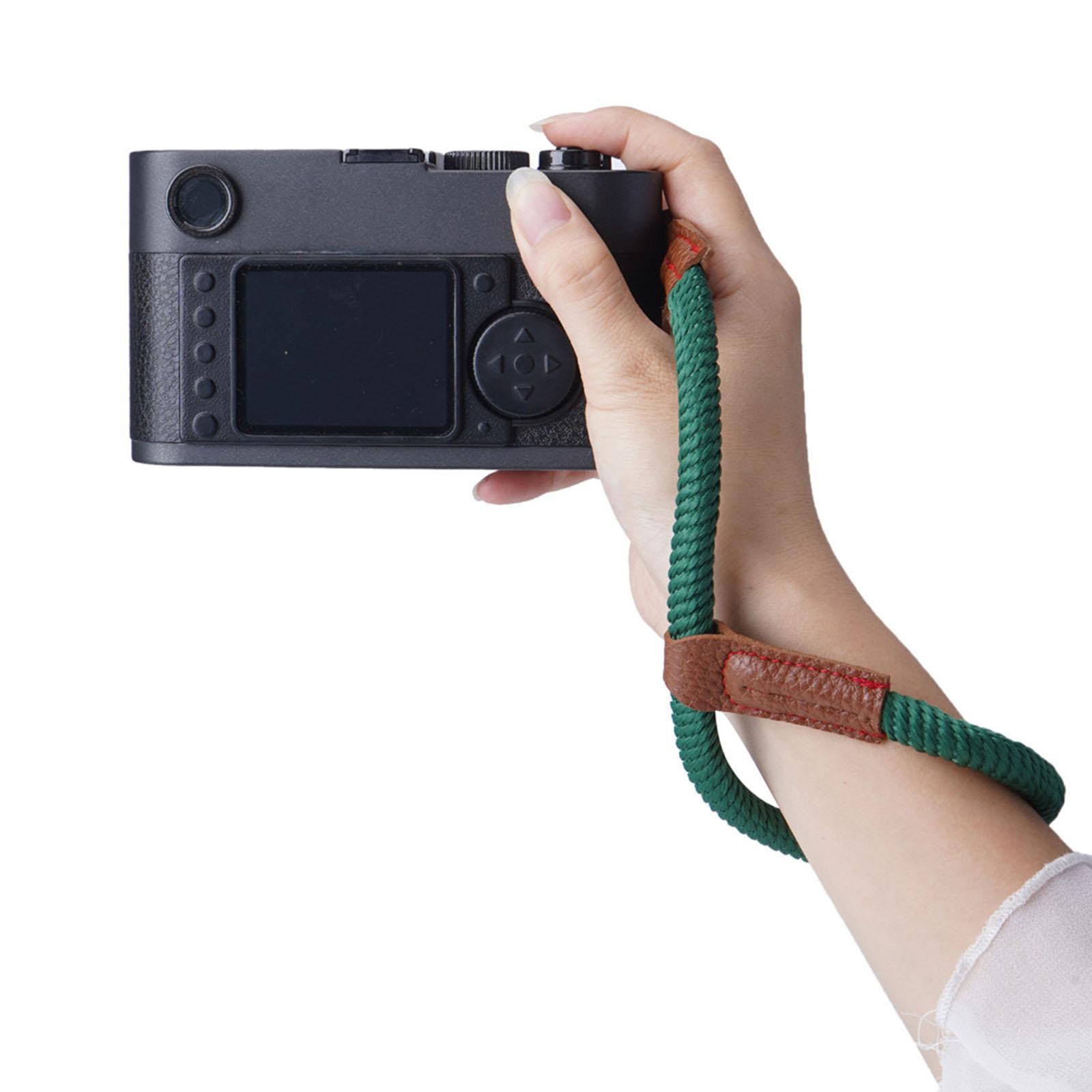 Camera Wrist Strap Universal PU Leather Cotton Rope for Mirrorless Camera