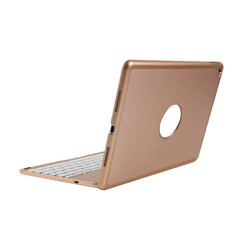 7 COLORS Backlit Bluetooth Keyboard Smart Folio Case for 9.7" Gold