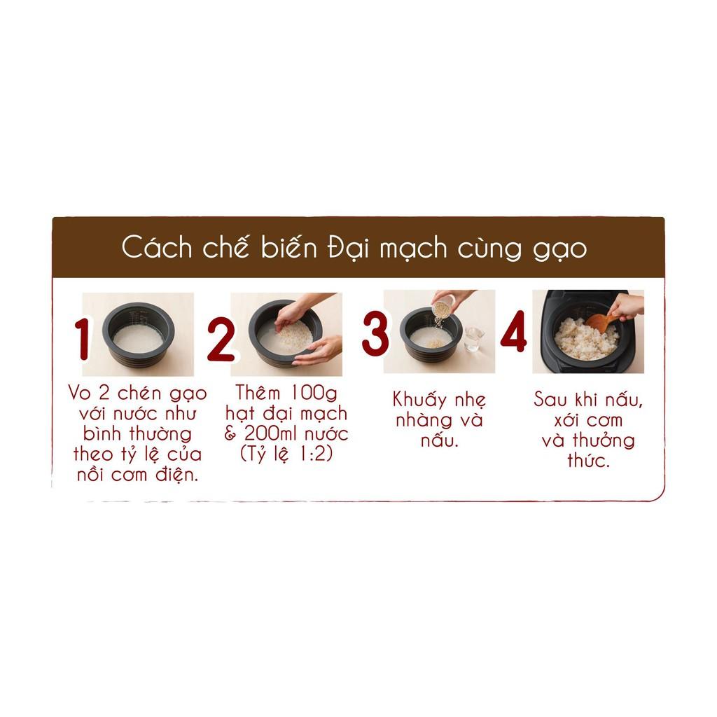 Combo 2 bịch Hạt đại mạch Hakubaku (gạo Mochimugi) Nhật Bản chính hãng - gói 600gr