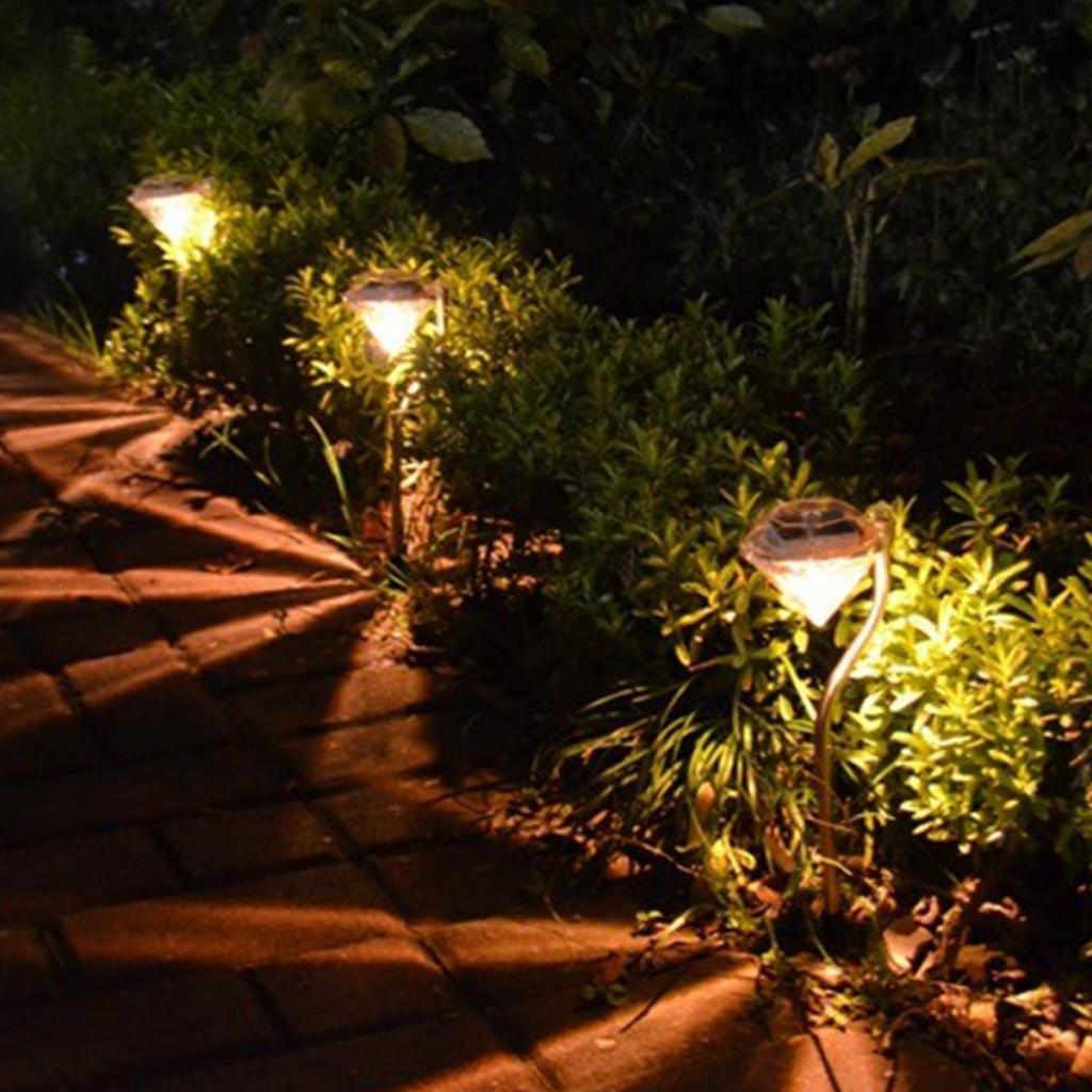 4 Pieces Solar Outdoor Garden Square Path Landscope Decor Lamps