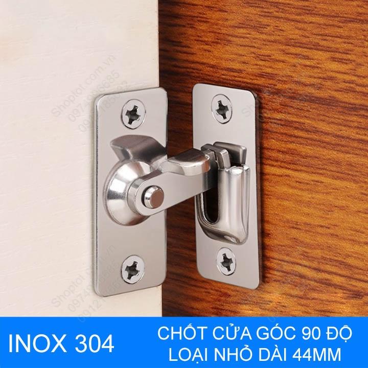 Chốt cửa trượt làm bằng inox 304, loại nhỏ, góc 90 độ