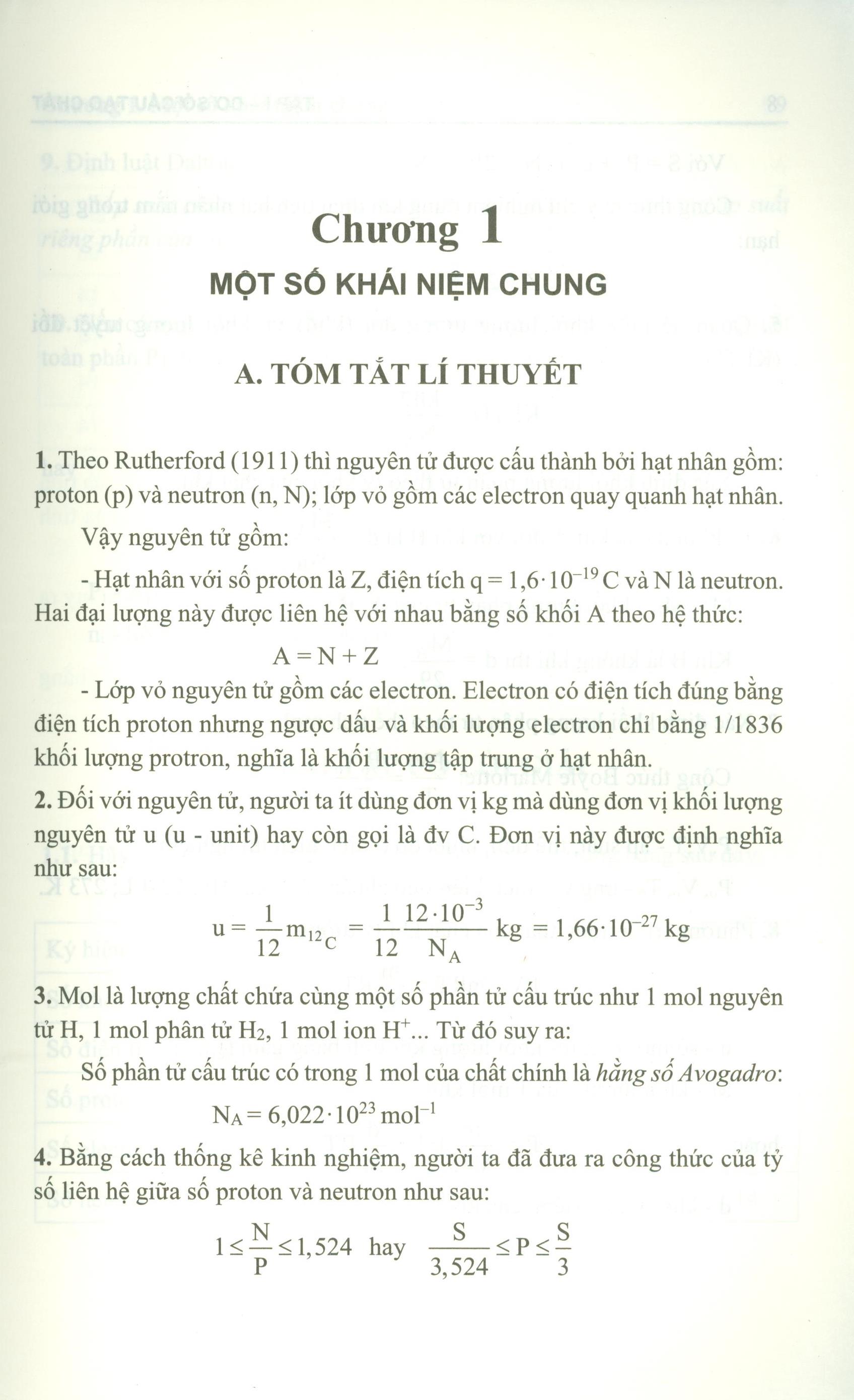 Bài Tập Hóa Học Đại Cương Tập I: Cơ Sở Cấu Tạo Chất