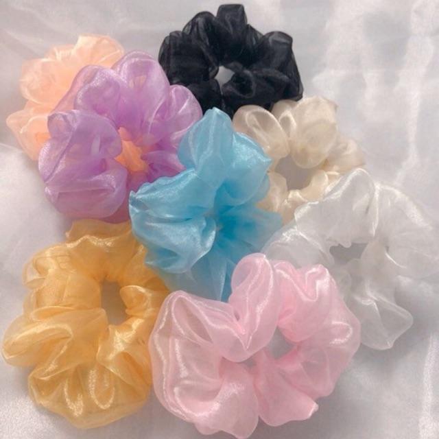 Dây buộc tóc scrunchies voan