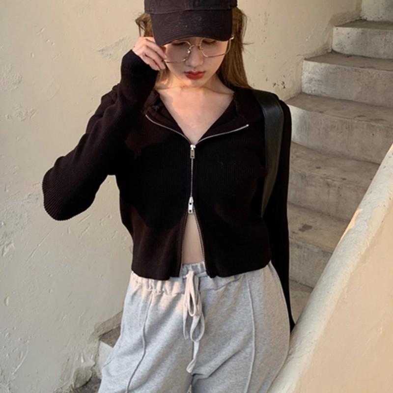 Áo khoác cardigan tay dài phong cách thời trang Hàn Quốc