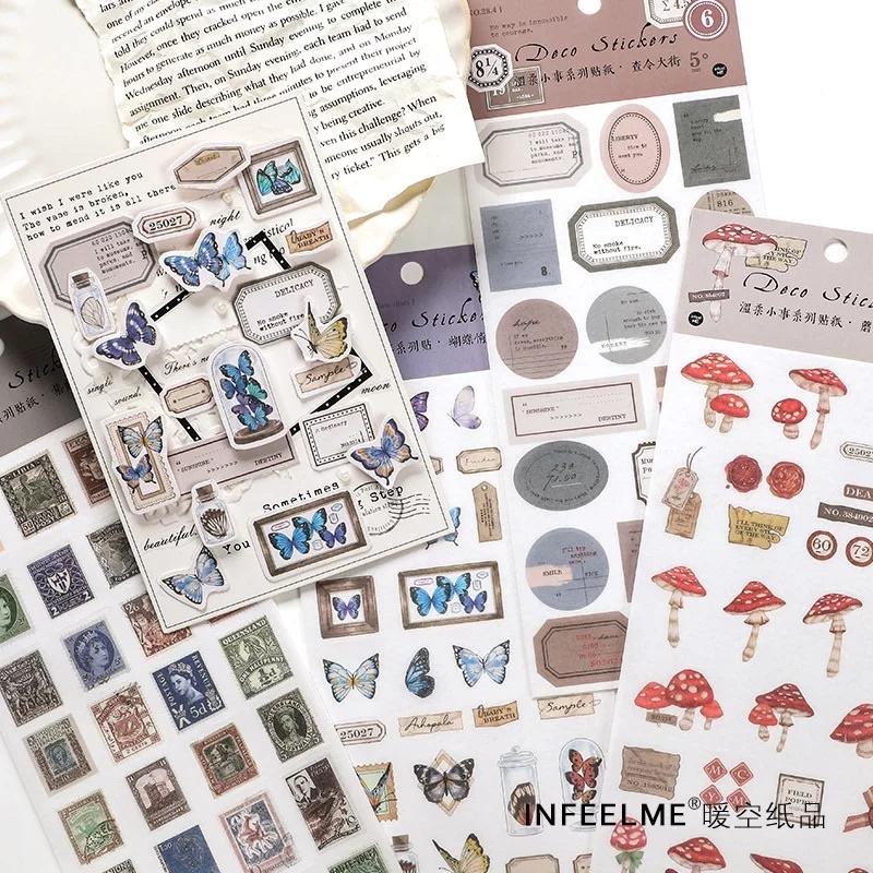 Miếng stickers trang trí kiểu vintage trang trí junkjournal DIY