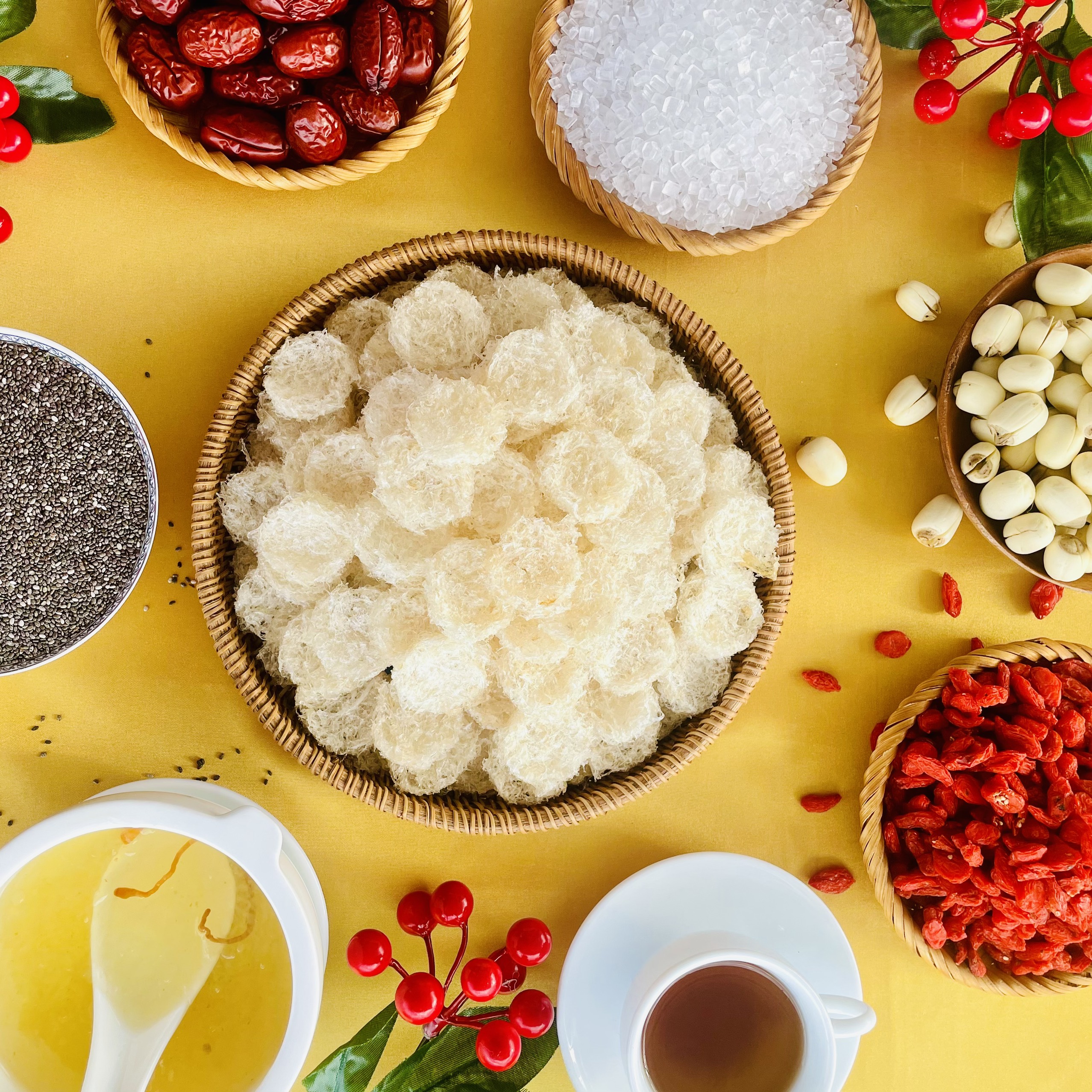 Yến Hũ Tự Chưng Nguyên Chất (Tặng nguyên liệu) Set 6,12 hũ - Yến Sào Hòn Gốm Khánh Hoà - HGK NEST