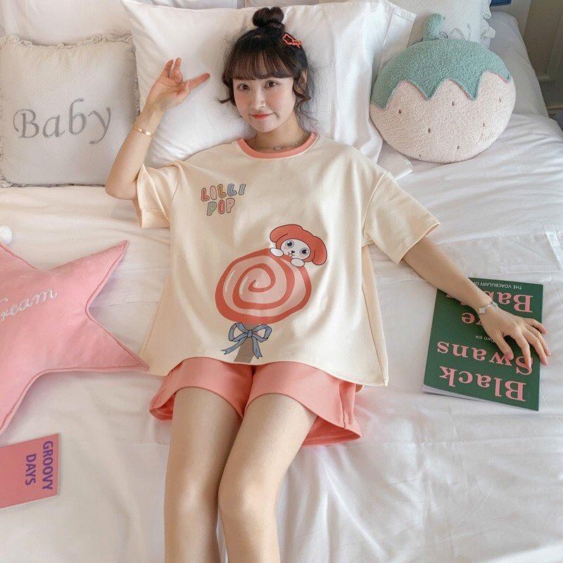 Đồ bộ cộc tay mặc nhà thời trang mới nhất - Chất liệu Cotton cao cấp