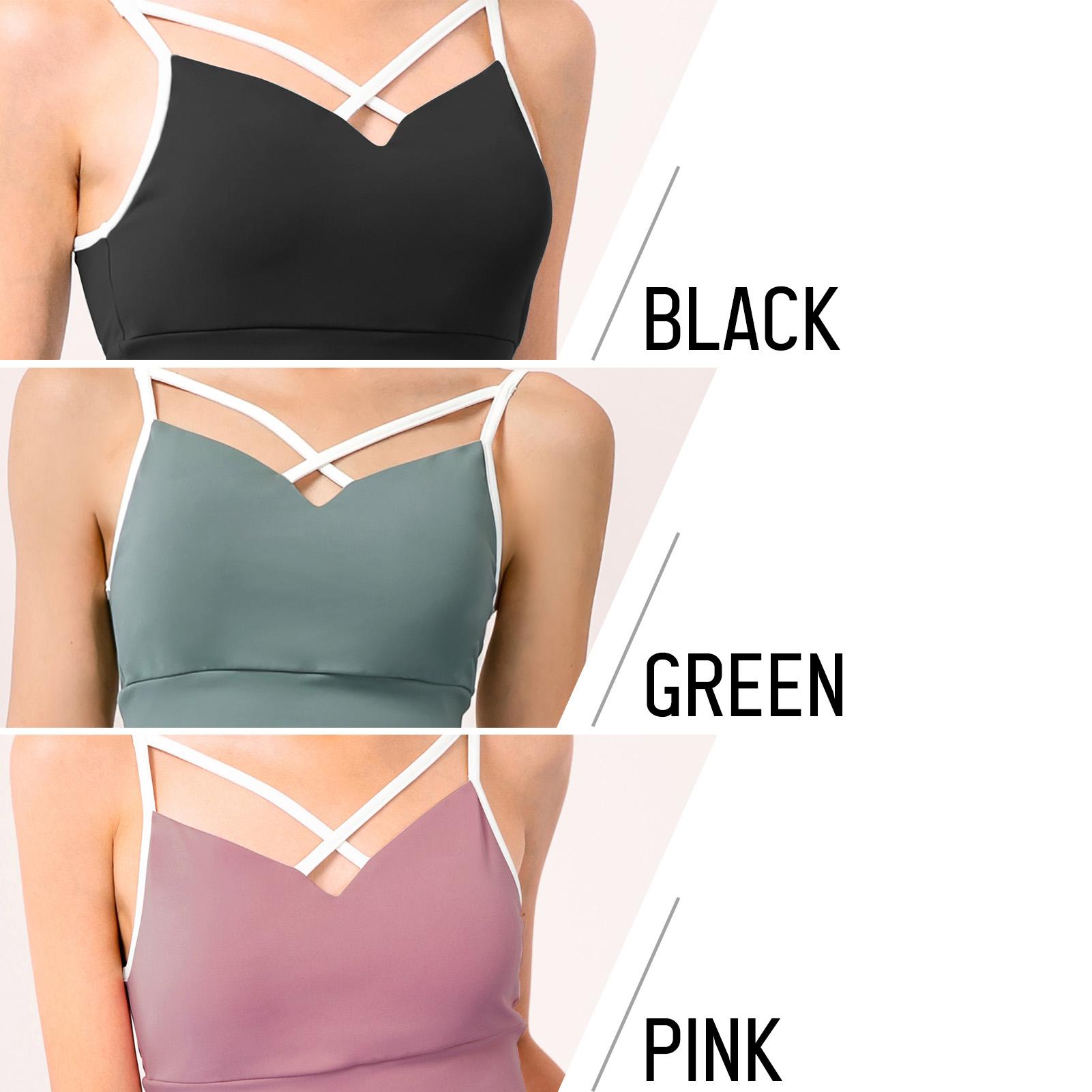 Áo Crop Tops Spaghetti cho nữ có Dây đai chéo, lưng chữ U có thể tháo rời phù hợp để chạy, khiêu vũ, thể dục, yoga