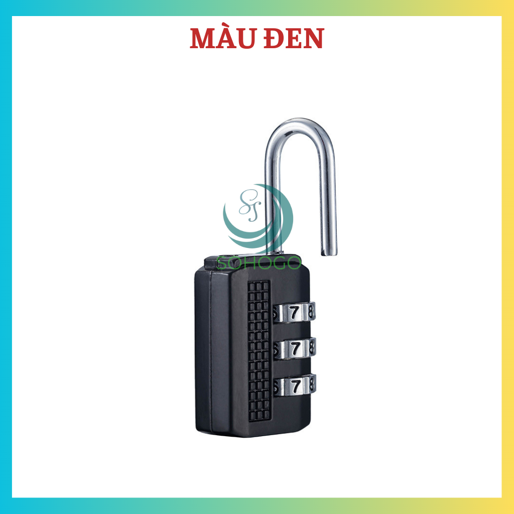 [CHỌN MÀU]-Ổ khóa số 3 mật mã dành cho vali, balo, cặp xách, tủ đồ nhỏ 5.3x2cm- Ổ khóa vali du lịch- Khóa hành lý số