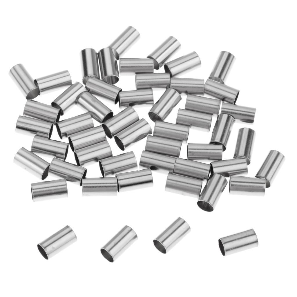 50x Single Fishing Crimp Sleeves Copper Tube Connector 7 Size