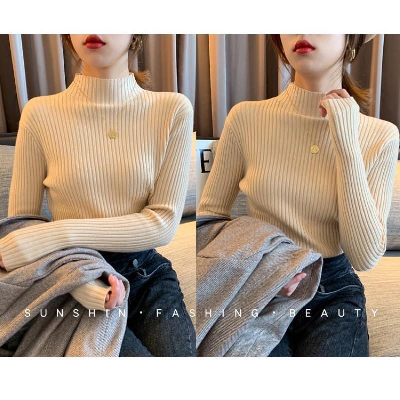 Áo len tăm lông cừu cổ 3p/ Áo len gân lông cừu cổ 3p