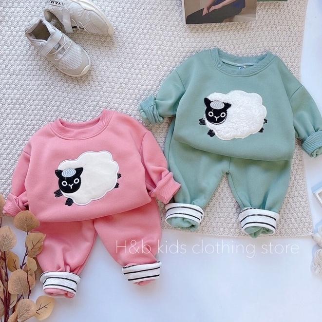 Bộ nỉ bông quần áo bé trai bé gái kute 8-16kg