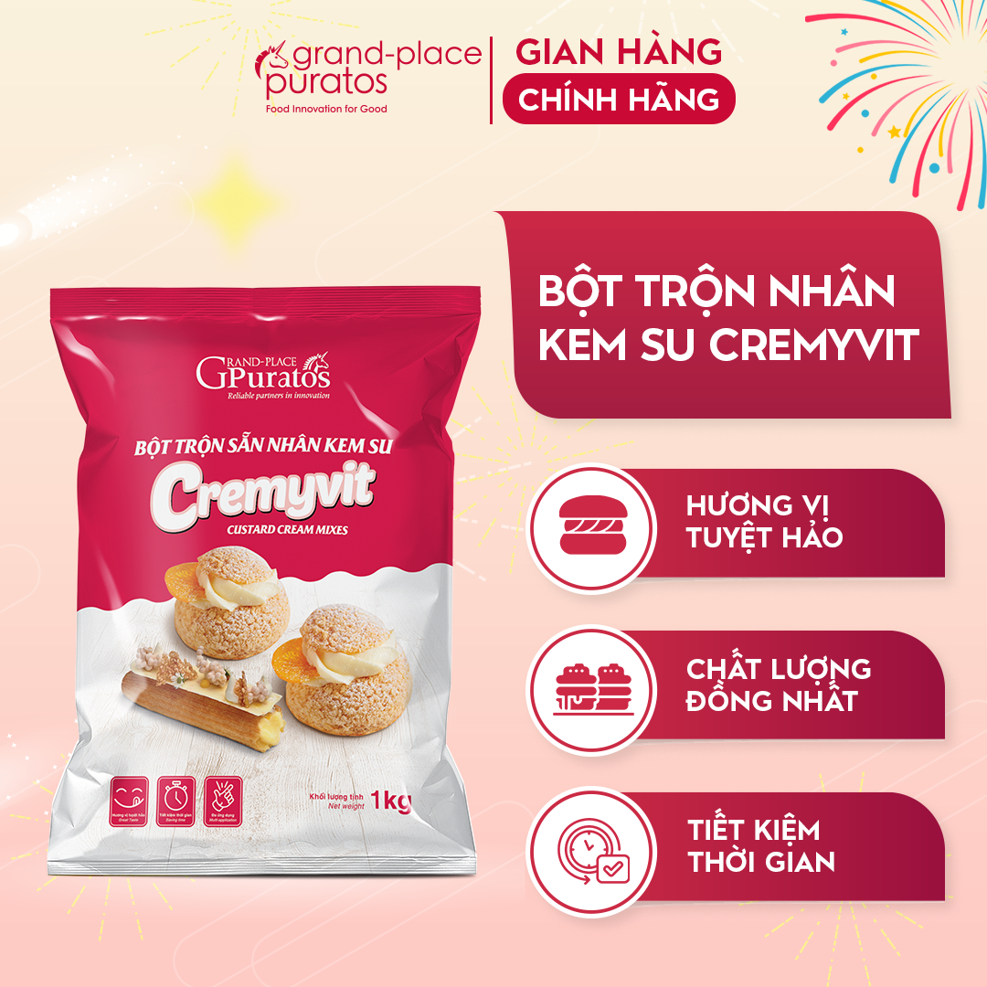 Bột Trộn Nhân Kem Su Cremyvit Puratos Grand-Place VN-1 Kg