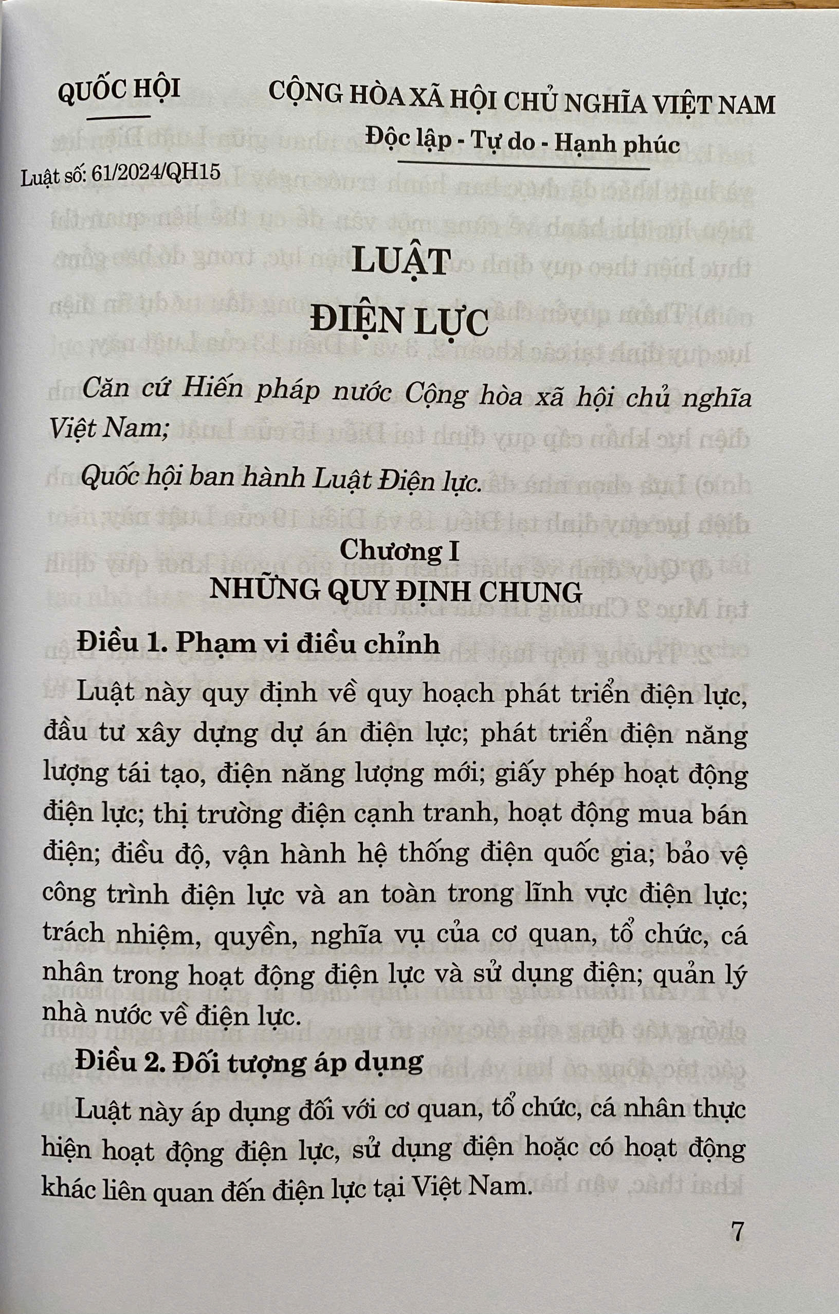 Luật Điện Lực Năm 2024