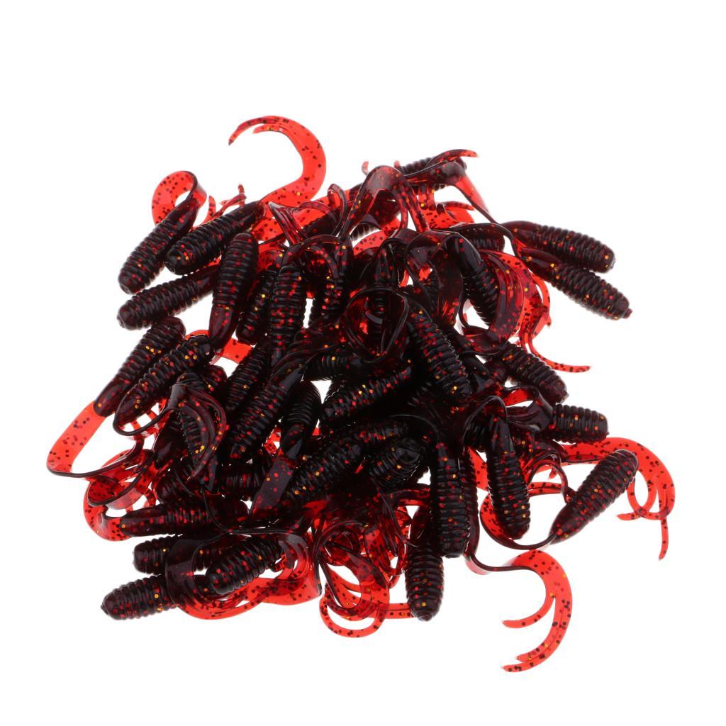50pcs Soft Fishing Lure Grum Worms Jelly Lure Jig Head Bait Made of durable soft plastic
