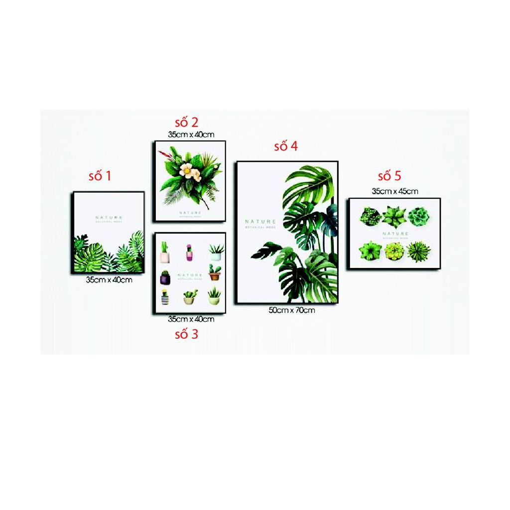 Bộ tranh canvas treo tường trang trí chủ để lá cây
