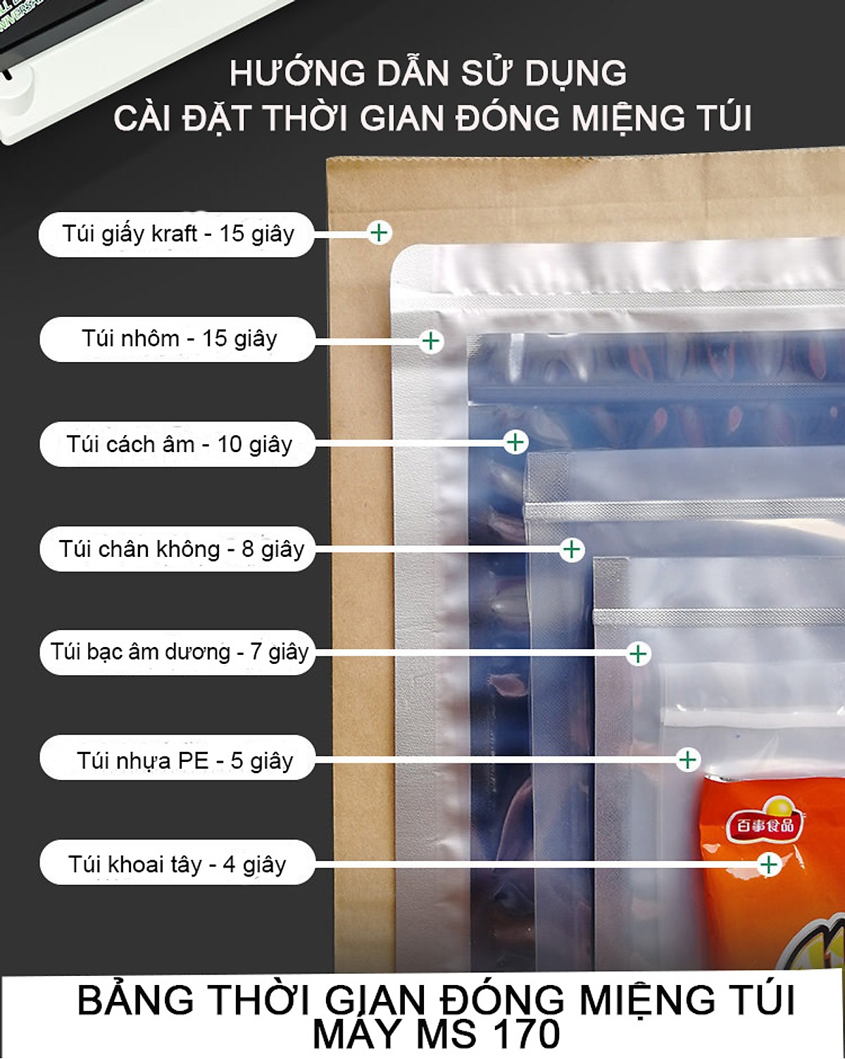 Máy Hút Chân Không Cao Cấp - Không Kén Túi, Bao Bì - Hàng Nhập Khẩu