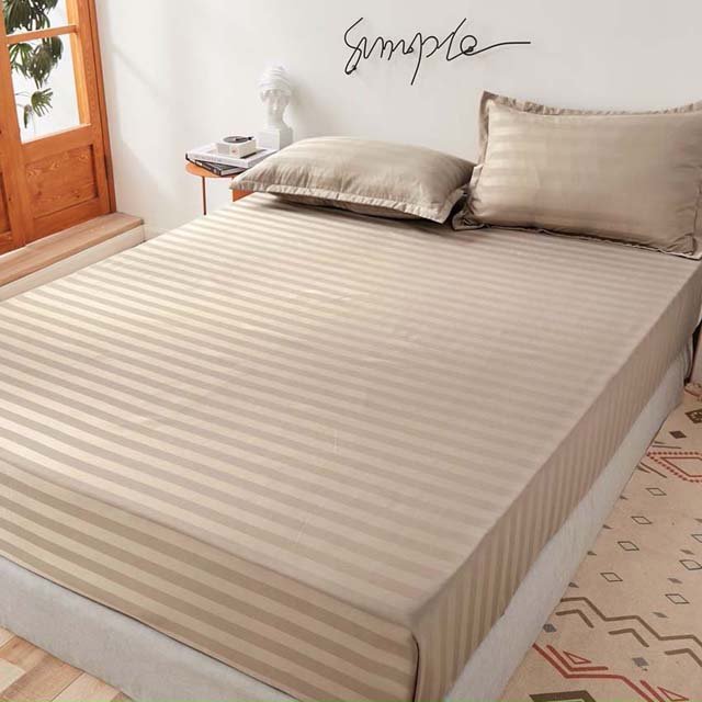Bộ Ga Gối Cotton Kẻ 3F Lidaco Chuyên Dụng Cho Homestay, Khách Sạn