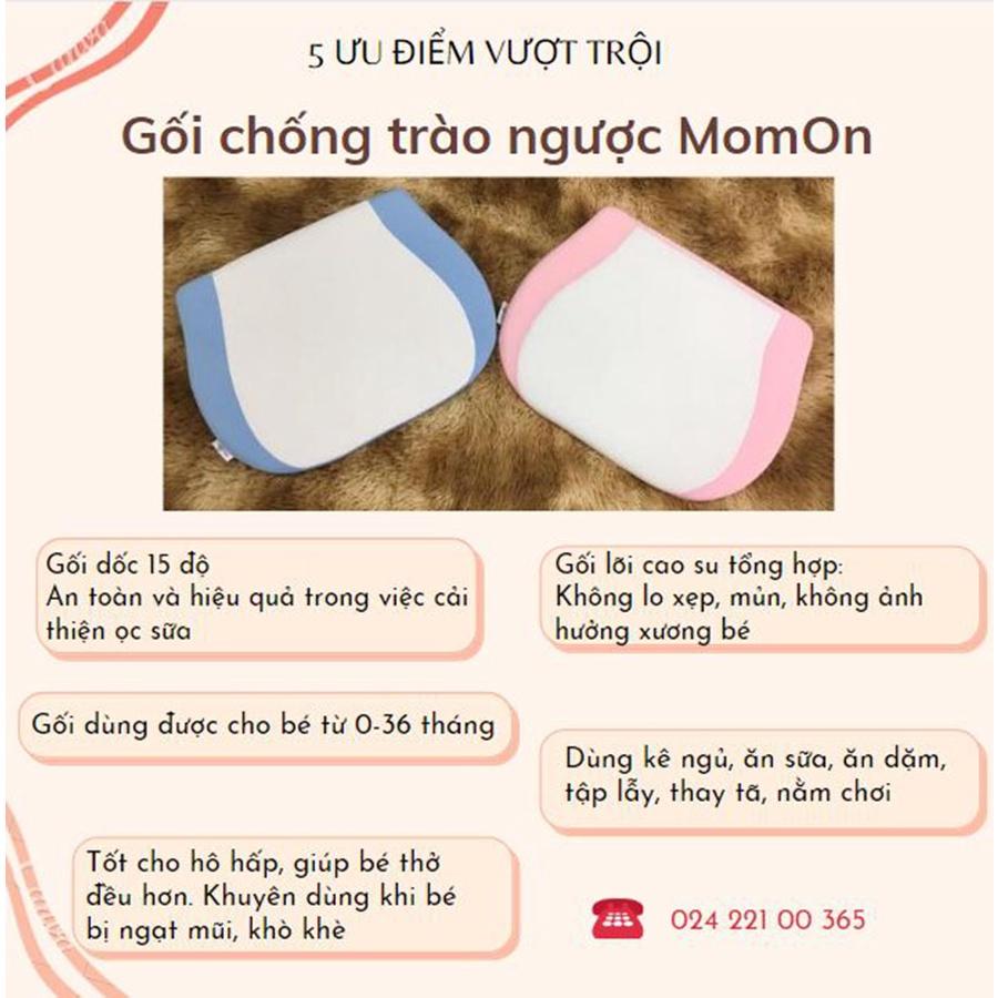 Combo Đệm Ngủ Cho Bé + Gối Chống Trào Ngược MomOn &quot;lõi cao su&quot;