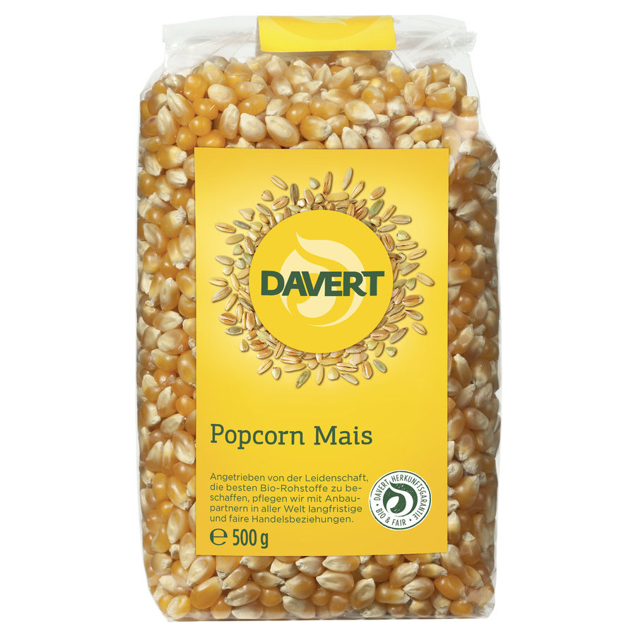 Ngô nổ bỏng hữu cơ Davert 500g - Organic PopCorn 500g Davert