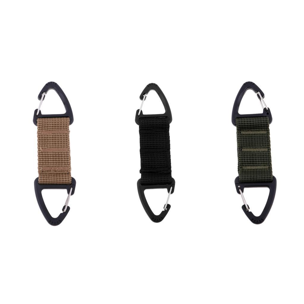 Outdoor Camping Hiking High Strength Nylon Webbing Backpack Double Ended Triangular Carabiner Clip Spring Snap Hook
