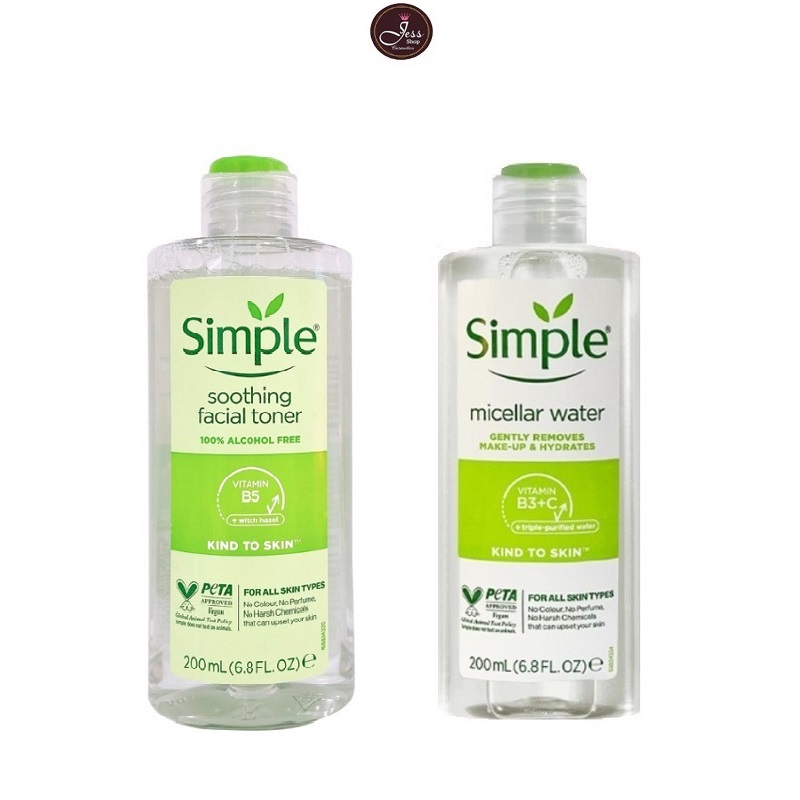 Bộ 2 Sản Phẩm Giúp Da Sạch Sâu Và Dưỡng Ẩm Cho Da Simple Kind To Skin