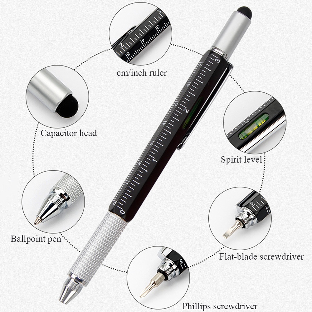 Bút cảm ứng 6 trong 1 đa năng cho / iPad Android/ Điện Thoại/ Máy Tính Bảng/ Ipad Bút 6 Trong 1 Công Dụng Cảm Ứng Và Di Chuyển Trên Mọi Bề Mặt Điện Thoại - Hàng Nhập Khẩu
