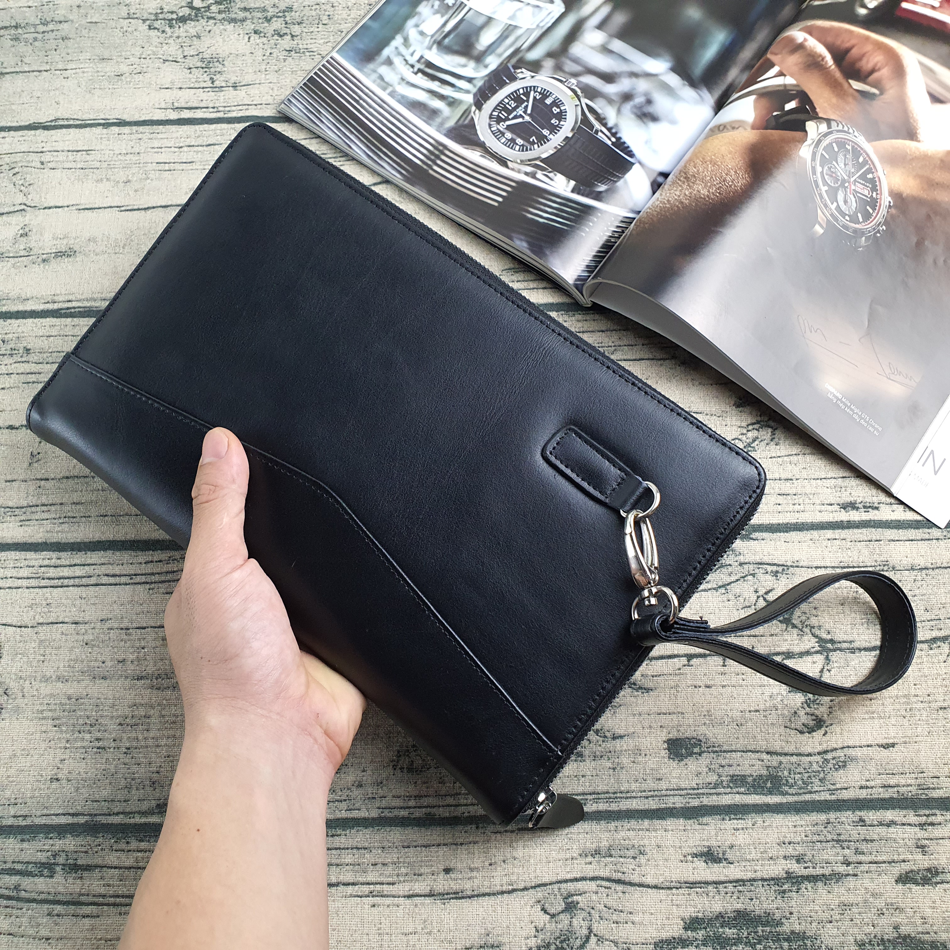 Clutch da bò thật CL120 - 100% da bò thật, BH 3 năm