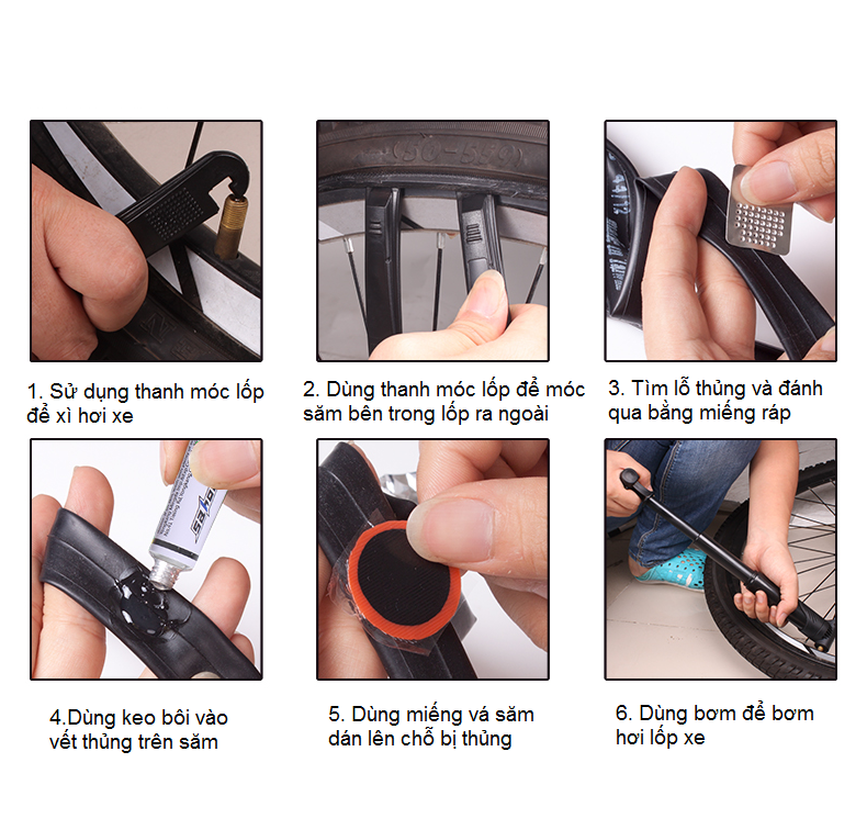 Bộ Túi Kẹp Sườn, Vá Xe, Bơm Xe Đạp Cao Cấp - Hàng Nhập Khẩu