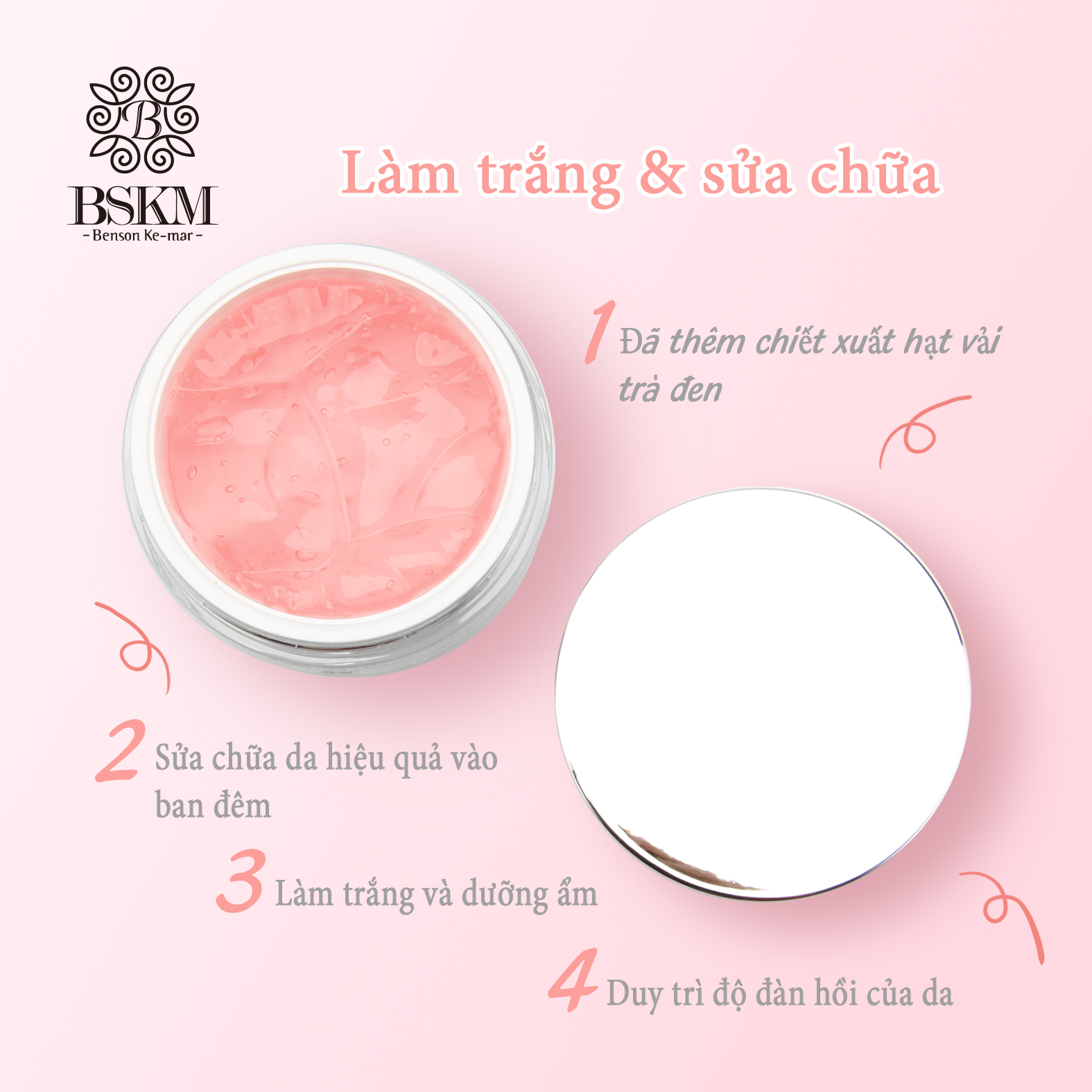 BSKM Trà Đen Mặt Nạ Ngủ Làm Trắng Da Mặt Thu Nhỏ Lỗ Chân Lông Dưỡng Ẩm Và Dưỡng Da Lười Mặt Nạ 100G