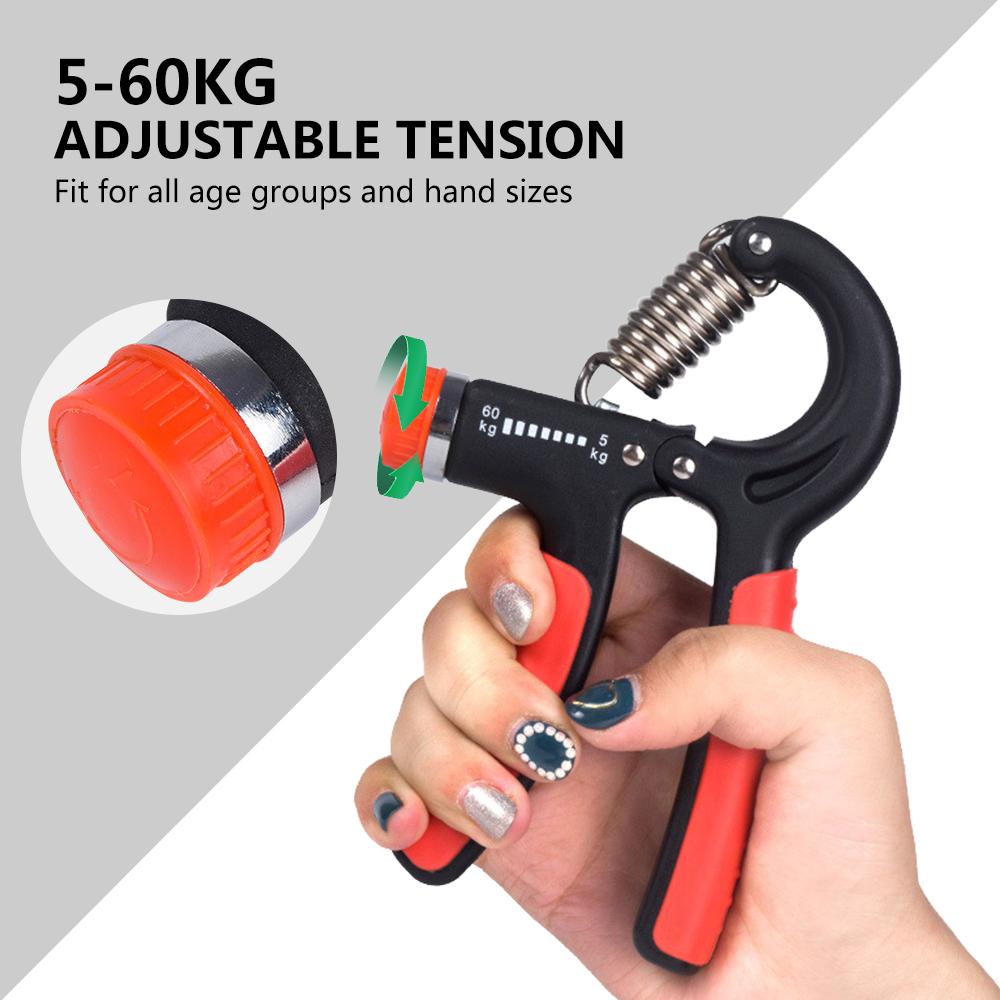 Hand Grip Strengthener 5-60kg Adjustable Resistance Fitness Hand Exerciser for Muscle Building Wrist Training