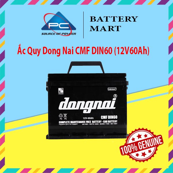 Bình Ắc Quy 12V60Ah, Ắc Quy Dong Nai CMF DIN60/R