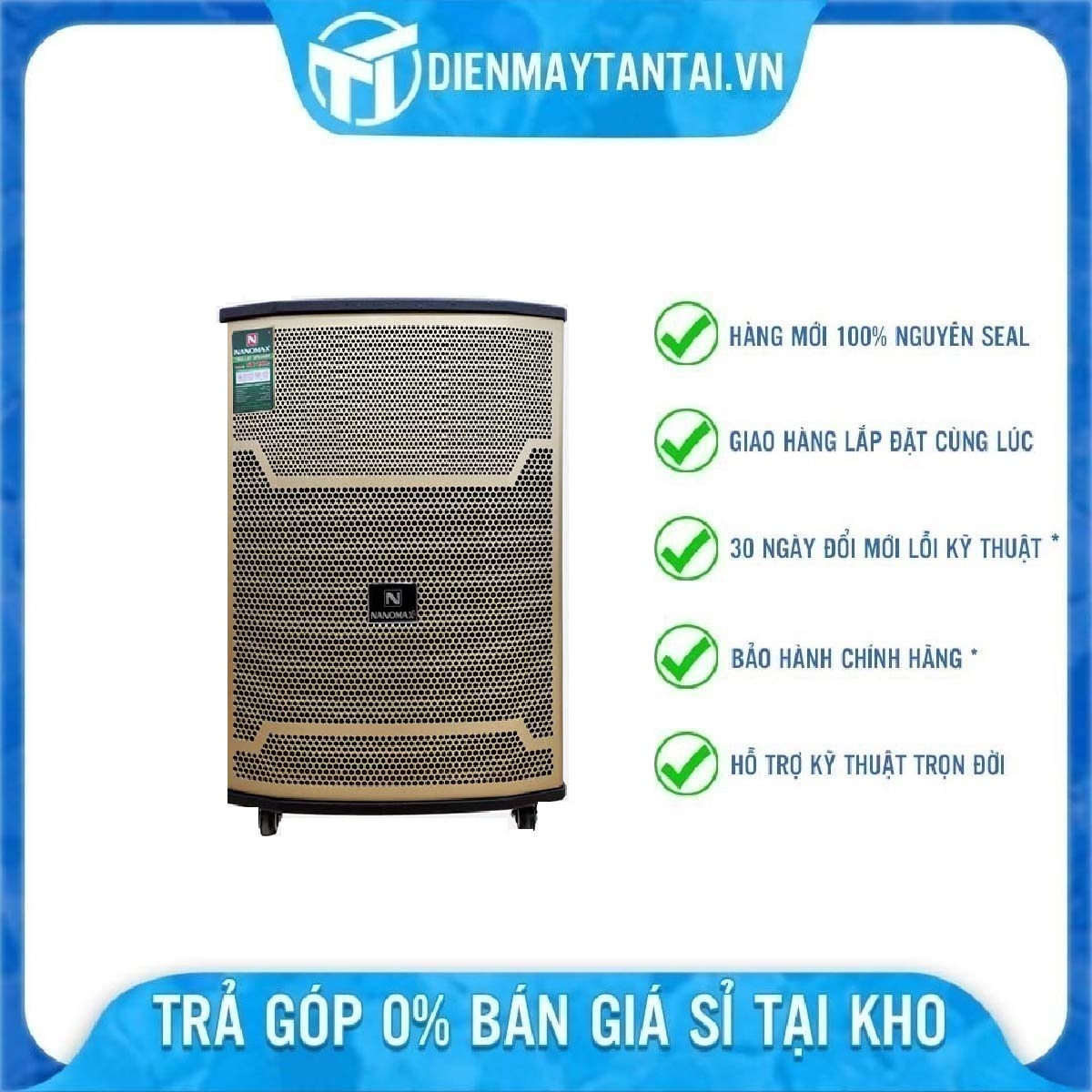 Loa Kéo Karaoke Nanomax SK-15X3 Bluetooth Bass 40cm 450W - Hàng chính hãng