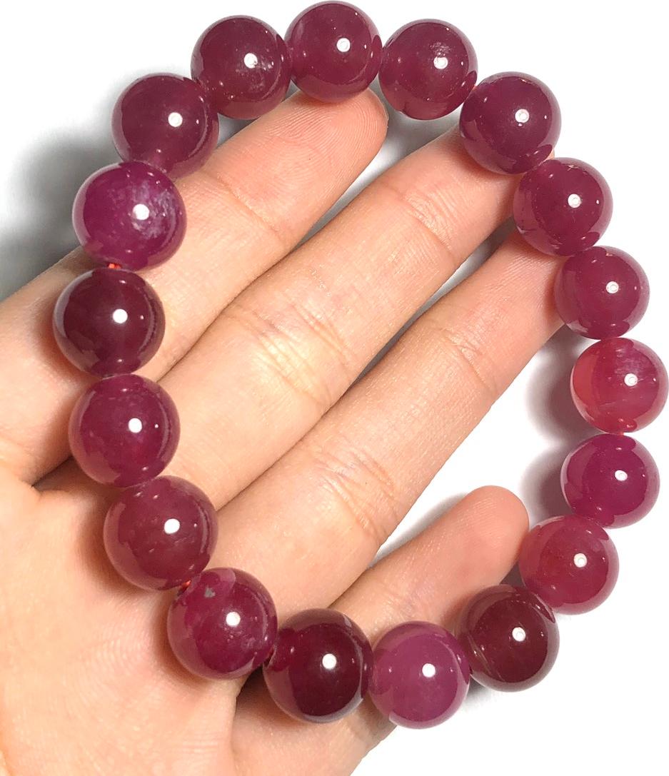 Vòng Tay Đá Ruby Thiên Nhiên 10mm 18 hạt tặng kèm giấy kiểm định