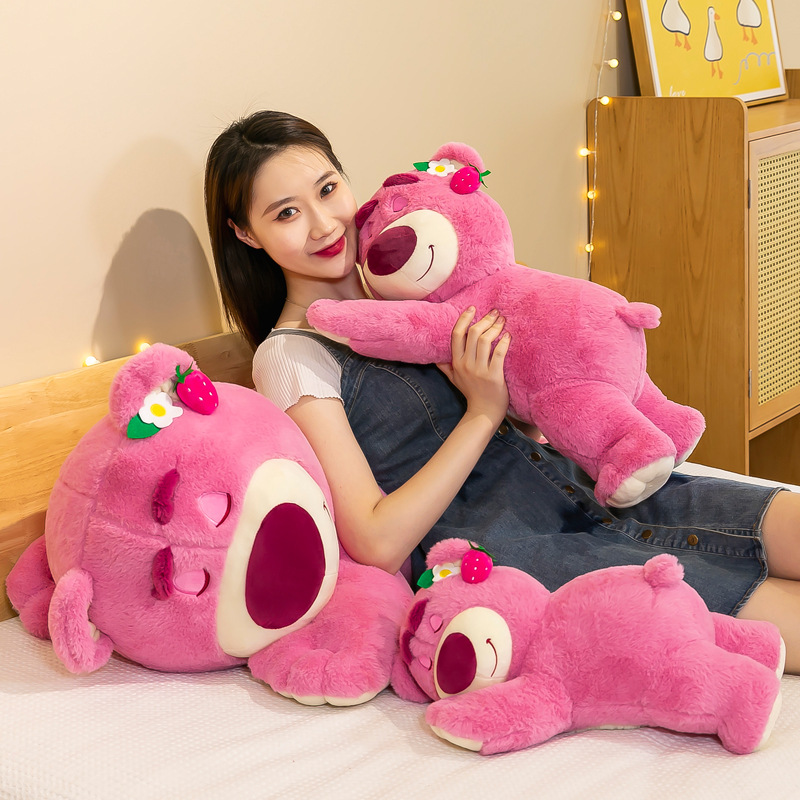 Gấu Bông Gấu Dâu Losto Nằm Dễ Thương Siêu Hot Gối Ôm Gấu Dâu Losto Cute Mềm Mịn, Hàng Xịn Cao Cấp Loại 1