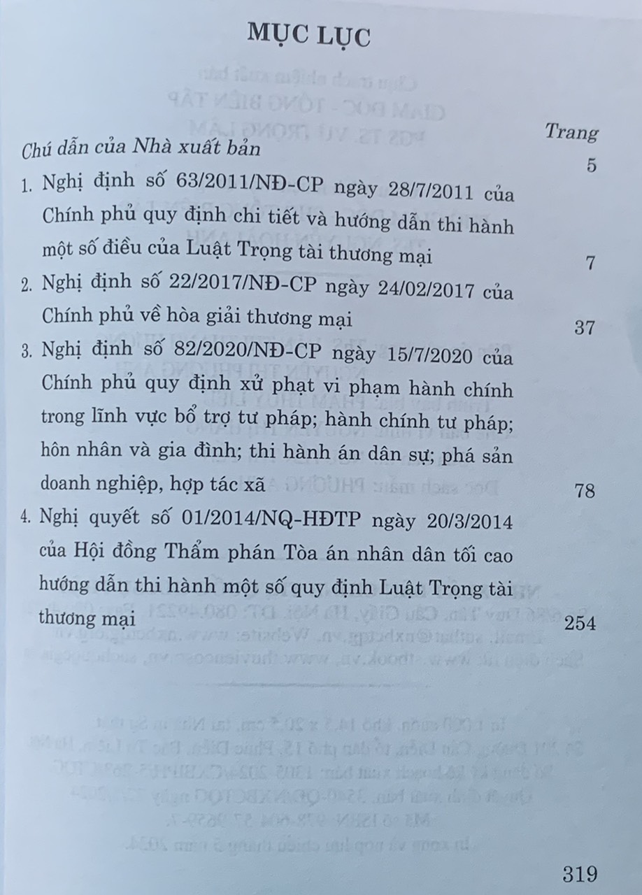 Các quy định pháp luật hướng dẫn Luật Trọng tài thương mại