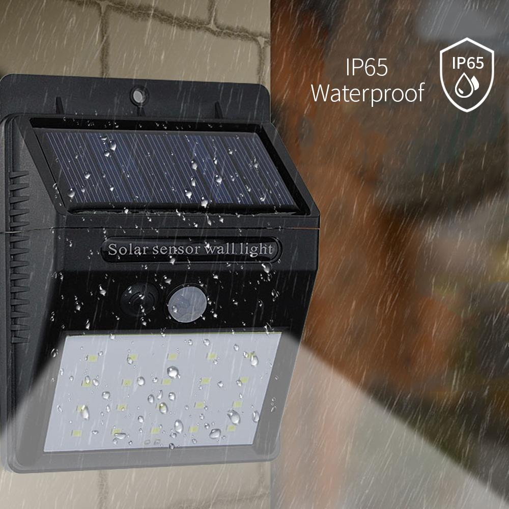 Đèn LED năng lượng mặt trời gắn tường 20 bóng, 3 chế độ, tiết kiệm năng lượng, cảm biến chuyển động