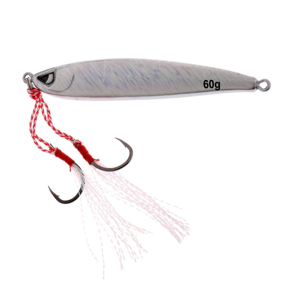 Fishing Lures Lead Fish Reflective Metal Jigging Wobblers Crankbaits Bass Baits with Hooks 60g/80g