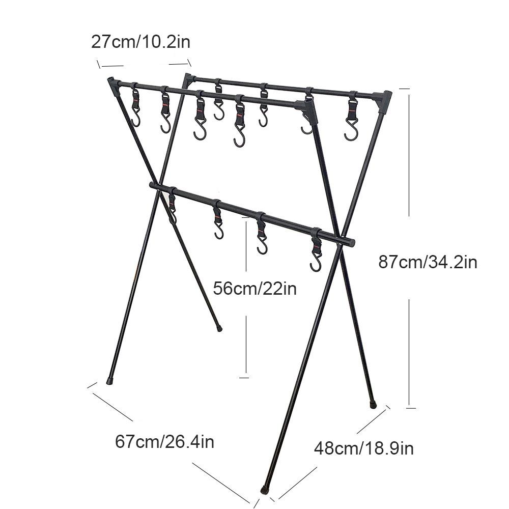 Gấp Cắm trại Dụng cụ nấu ăn Giá treo Giá đỡ bằng nhôm Hợp kim ngoài trời Dụng cụ BBQ ngoài trời Lưu trữ quần áo Móc treo Giá đứng có móc
