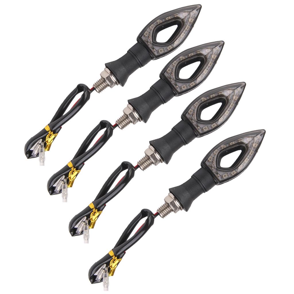 4pcs Universal Motorcycle 12 LED Blinker  Indicators Amber Light