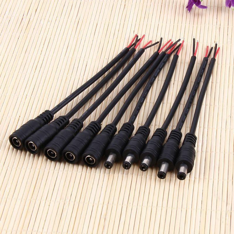 Dây nguồn DC đầu jack Đực, Cái DC 5.5x2.1mm đúc sẵn